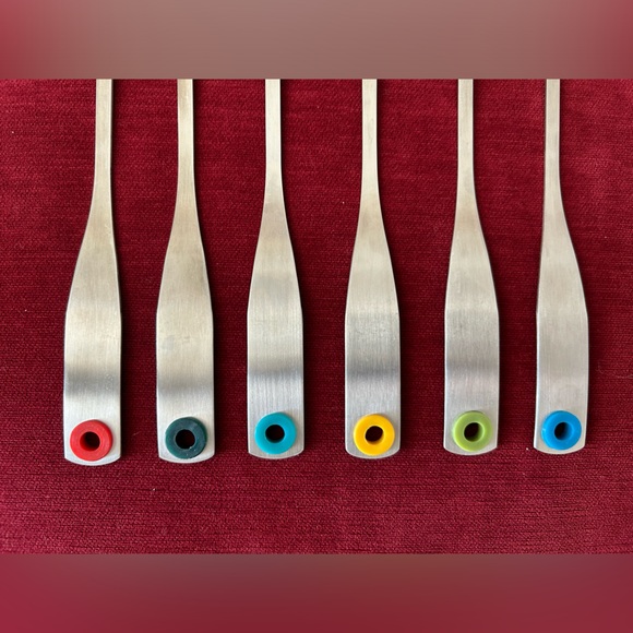 Set of 6 Color Coded FONDUE Forks with covers - Multicolors - 10in - Picture 7 of 9
